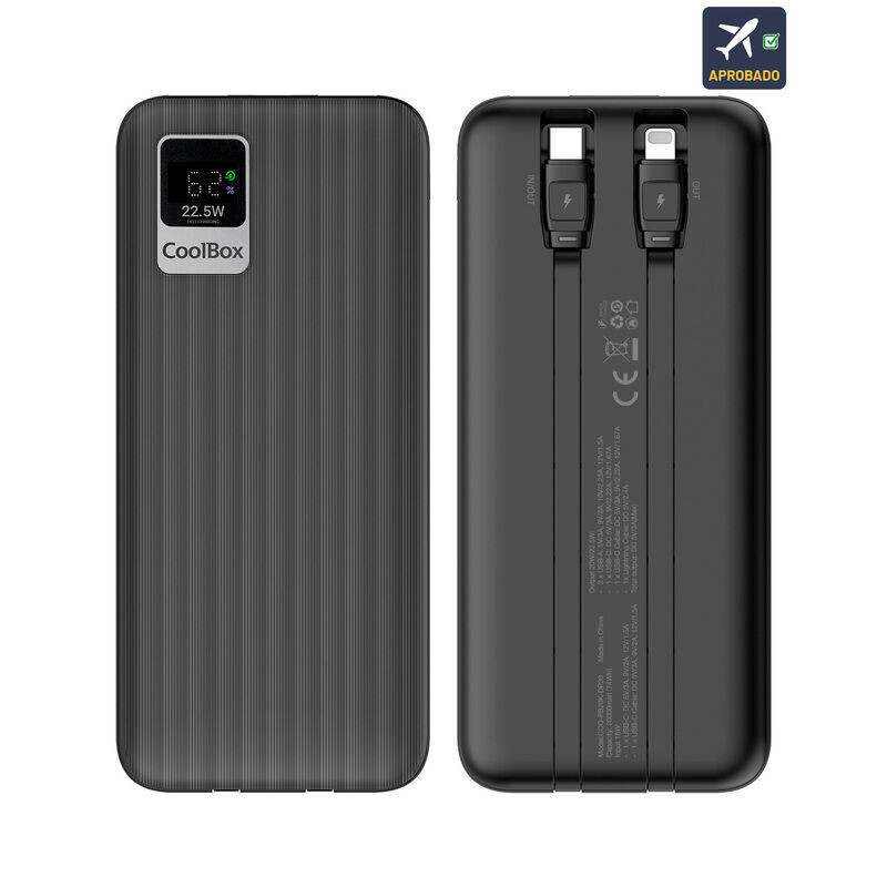 POWERBANK COOLBOX DP10 10K CABOS TIPO C+LIGHTING