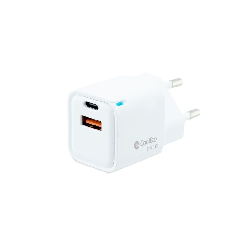 CARGADOR GAN 20W USB-C/USB-A PARED