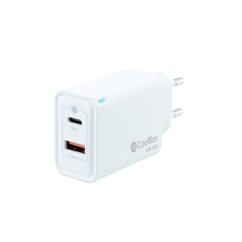 CARGADOR GAN 45W USB-C/USB-A PARED