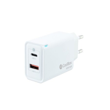 CARGADOR GAN 45W USB-C/USB-A PARED